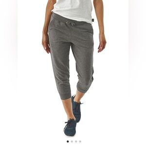🏔Patagonia Ahnya Cropped Pants Womens M Gray Drawstring‎ Organic Cotton Jogger